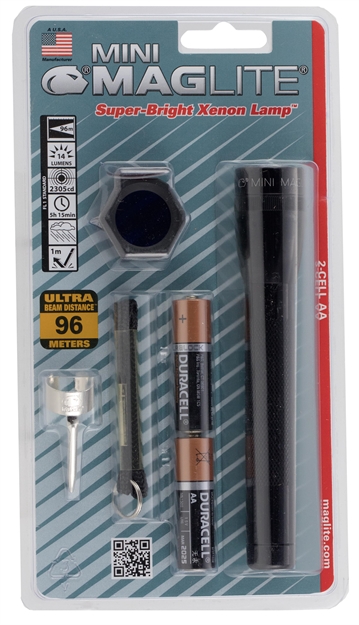 Picture of Maglite Mini Maglite 2Aa Black Combo Pack Incandescent M2A01C 038739060569