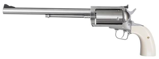 Picture of  Magnum Research Bfr500sw10b Bfr Long Cylinder Extra Large 500 S&W Mag 5 Shot 10" Brushed Stainless Steel Barrel, Cylinder & Frame, Bisley White Laminate Grip, Exposed Hammer