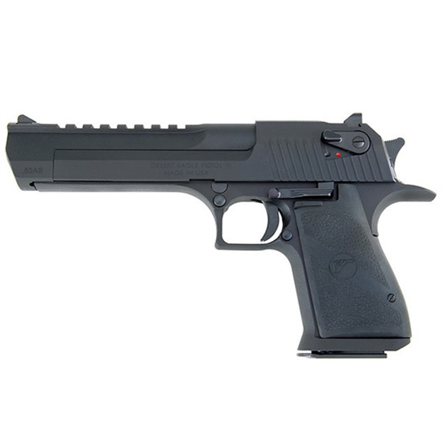 Picture of  Magnum Research De44 Desert Eagle Mark Xix 44 Rem Mag Caliber With 6" Picatinny Rail Barrel, 8+1 Capacity, Overall Black Finish Carbon Steel, Beavertail Frame, Serrated Slide & Rubber Grip 761226022756