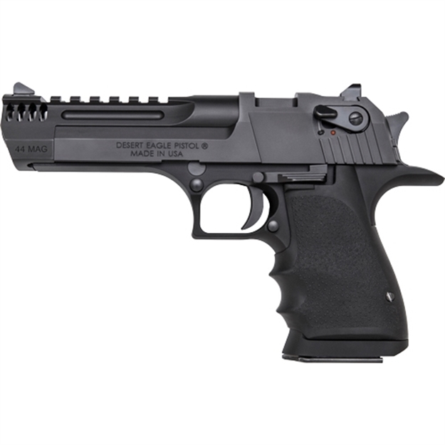 Picture of  Magnum Research De445imb Desert Eagle L5 44 Rem Mag 5" With Muzzle Brake 8+1 Black Hardcoat Anodized Aluminum Frame Black Carbon Steel Slide Black Hogue Wraparound Grip 761226087700