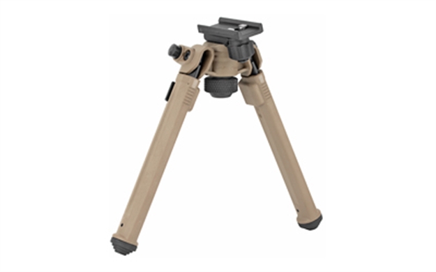 Picture of  Magpul Mag1075-Fde Bipod  Made OF Aluminum With Flat Dark Earth Finish, Sling Stud Attachment, 6.30-10.30" Vertical Adjustment & Rubber Feet For Ar-Platform