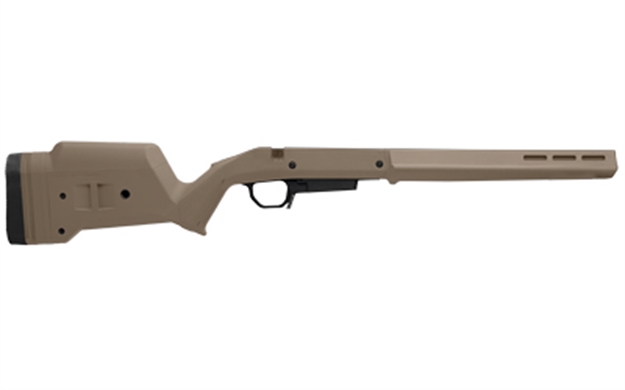 Picture of  Magpul Mag1207-Fde Hunter American Stock Flat Dark Earth Adjustable Synthetic Stock With Aluminum Chassis For Short Action Ruger American Right Hand Includes Stanag Mag Well