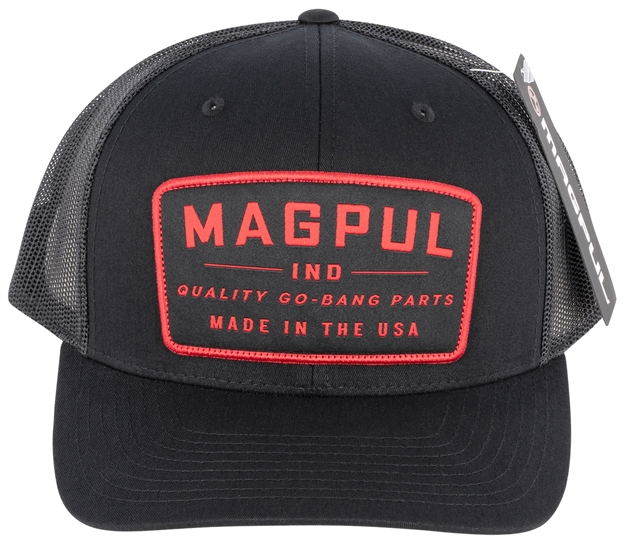 Picture of  Magpul Mag1102-001 GO Bang Trucker Hat Black/Red Adjustable Snapback Osfa Structured 840815125280