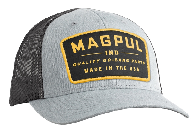 Picture of  Magpul Mag1102-031 GO Bang Trucker Hat Heather Gray/Black Adjustable Snapback Osfa Structured