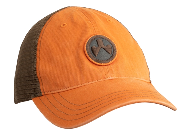 Picture of  Magpul Mag1105-812 Icon Patch Trucker Hat Orange/Brown Adjustable Snapback Osfa Unstructured 840815125556