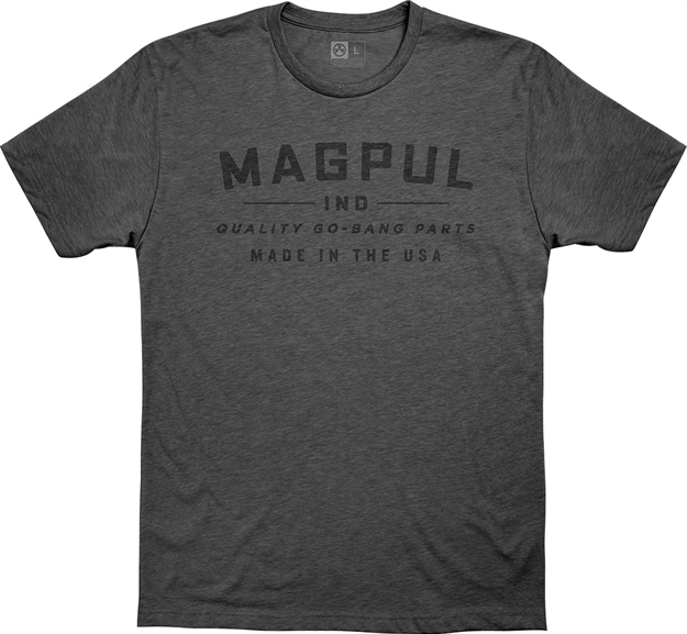 Picture of  Magpul Mag1112-011-S GO Bang Parts Men's T-Shirt Charcoal Gray Short Sleeve Small