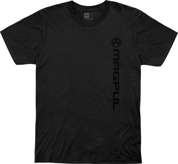 Picture of  Magpul Mag1113-001-S Vertical Logo  Black Cotton Short Sleeve Small