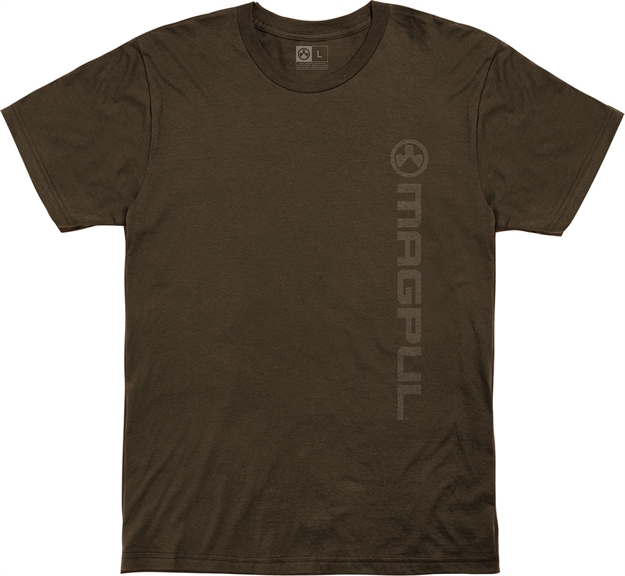 Picture of  Magpul Mag1113-200-S Vertical Logo  Brown Cotton Short Sleeve Small