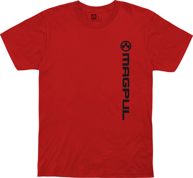 Picture of  Magpul Mag1113-610-S Vertical Logo  Red Cotton Short Sleeve Small
