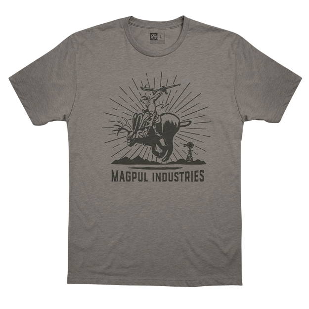 Picture of Magpul Mag1173-039-S Jackalope Rodeo T-Shirt Stone Gray Small Short Sleeve