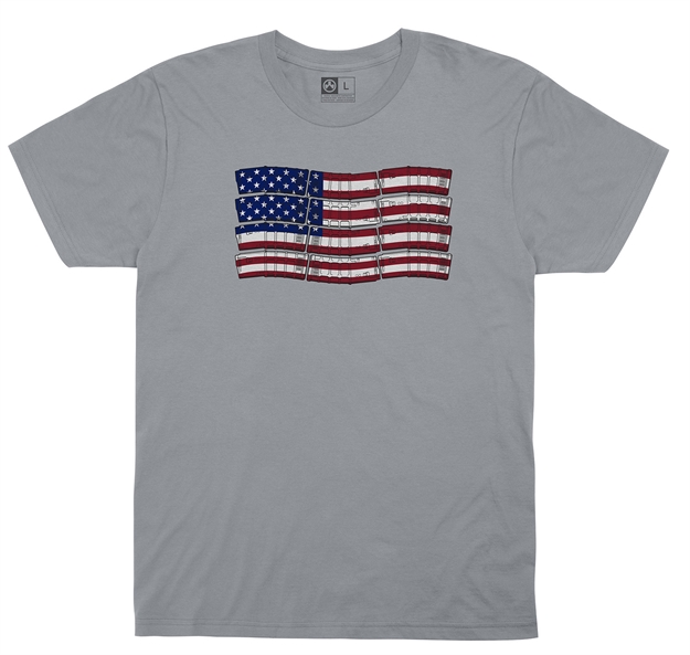 Picture of  Magpul Mag1180-040-S P-Mag Flag  Silver Cotton Short Sleeve Small