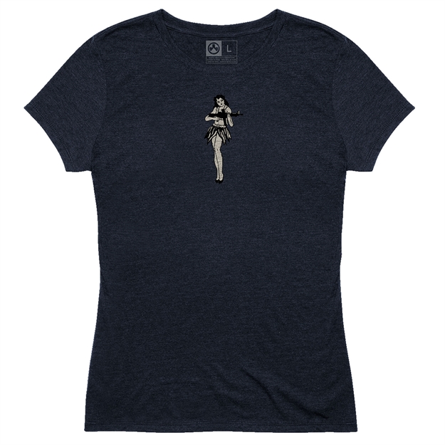 Picture of Magpul Mag1124410xs Hula Girl Cvc Women's Navy Cotton/Polyester/Rayon Short Sleeve XS MAG1124-410-XS 840815126249