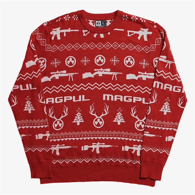 Picture of Magpul Mag1198-610-S Ugly Christmas Sweater Red/White Long Sleeve Small