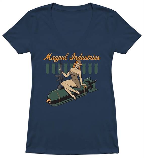 Picture of Magpul Mag1210-470-L Bombshell Ladies T-Shirt Indigo Large Short Sleeve