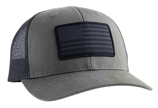 Picture of  Magpul Mag1215-014 Standard  Charcoal/Black Adjustable Snapback Osfa Structured Woven American Flag Patch