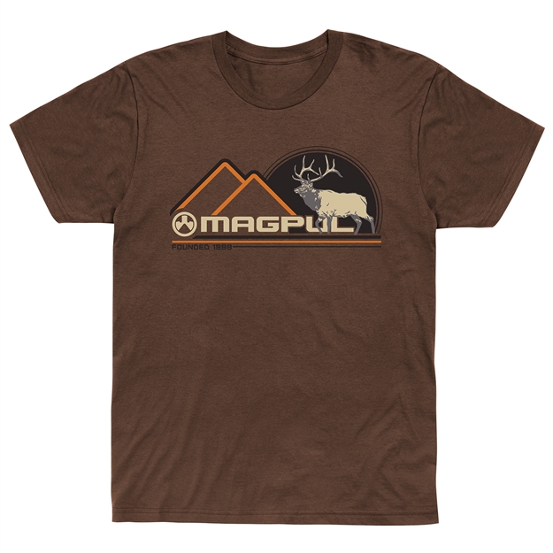 Picture of  Magpul Mag1234-203-S Wapiti  Brown Heather Cotton/Polyester Short Sleeve Small