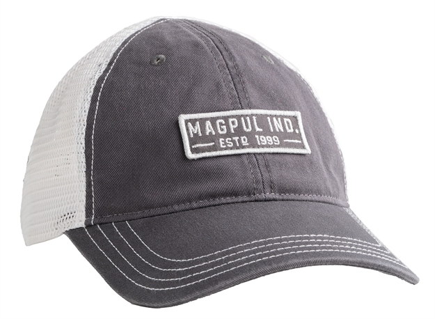 Picture of Magpul Mag1260016 Established Garment Trucker Hat Charcoal/White Adjustable Snapback Osfa Embroidered Patch MAG1260-016