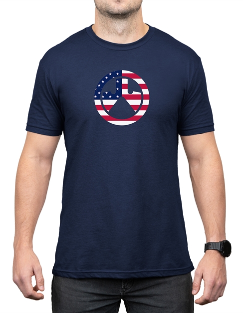 Picture of  Magpul Mag1281410l Independence Icon  Navy Cotton/Polyester Short Sleeve Large