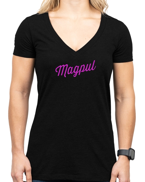 Picture of  Magpul Mag1336-001-S Rover Script Women's Black Cotton/Polyester Short Sleeve Small 840815141785
