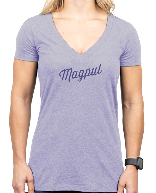 Picture of  Magpul Mag1336-530-S Rover Script Women's Orchid Heather Cotton/Polyester Short Sleeve Small 840815142089