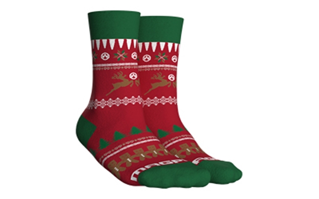Picture of  Magpul Mag1372375 Ugly Christmas Gingarbread Man L/Xl, Multi-Color Polyester/Spandex, Crew Sock