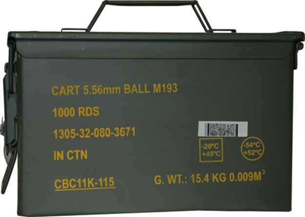 Picture of Magtech Ammo 5.56X45mm M193 Military 55Gr. Fmj-Bt 1000-Can