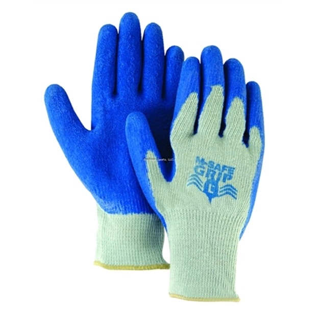 Picture of Majestic M-Safe Gloves Knit/Latex Palm XL Gray Knit/Blue Palm