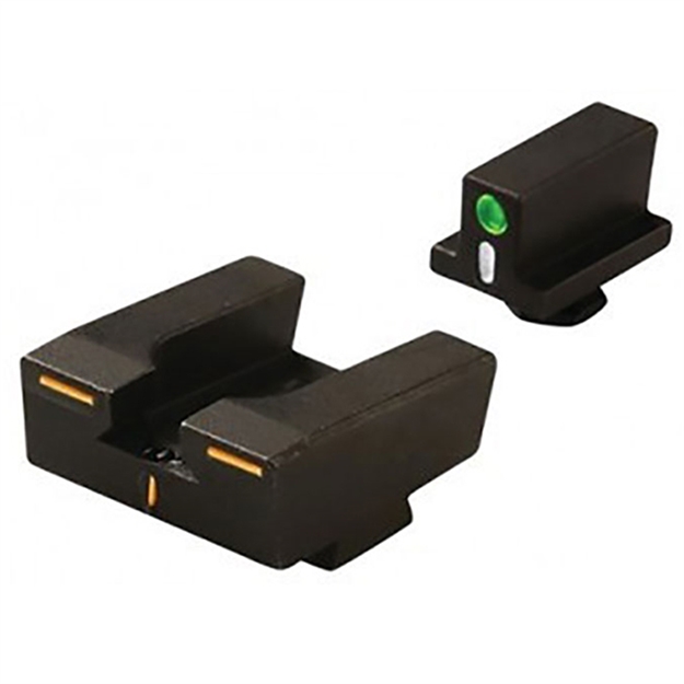 Picture of Meprolight Usa 102243391 Tru-Dot  Green Tritium White Outline Front Sight-Orange Tritium White Outline Rear Sight Glock 17/17L/19/22/23 ML10224SUPO