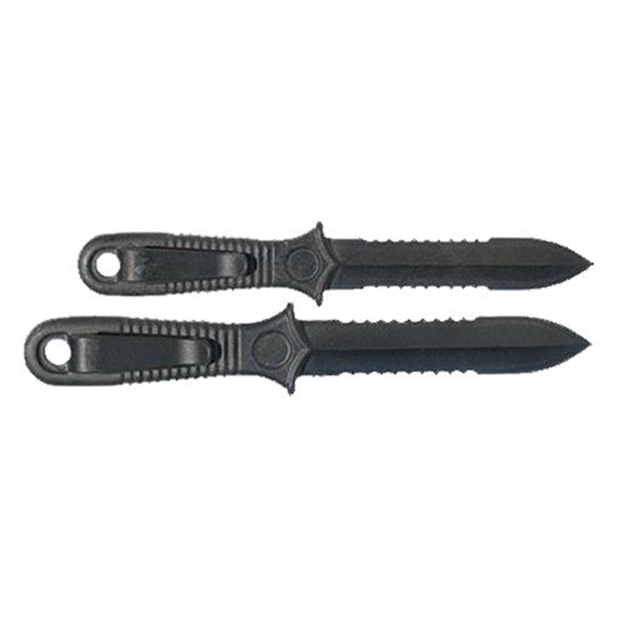 Picture of Mako Lo2 Polymer Daggers 4.13" & 3.75" Composite (60% Glass Fibers) Black
