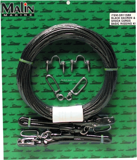 Picture of Malin Outrigger Rigging Kit, NO Release Clips, Clear Mono & Black/White Cords