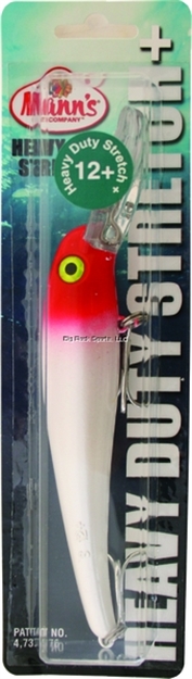 Picture of Mann's Bait Company Heavy Duty Stretch 12+ Floating/Diving Trolling Lure, 8", 2 Oz, Red Head