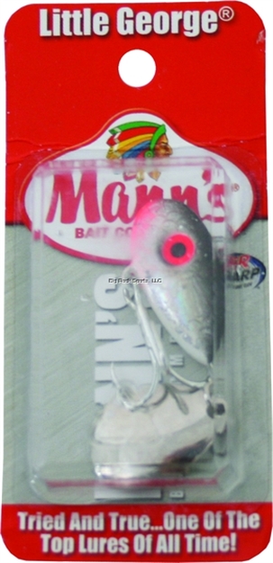 Picture of Mann's Bait Company Little George Sinking Tailspinner Jig, 1/2 Oz, White/Black Holographic, Sinking