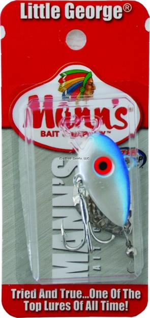 Picture of Mann's Bait Company Little George Sinking Tailspinner Jig, 1/2 Oz, White/Blue, Sinking