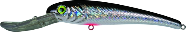 Picture of Mann's Bait Company Textured Stretch 25+ Floating/Diving Trolling Lure, 8", 2 Oz, Chrome/Black