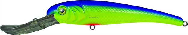 Picture of Mann's Bait Company Textured Stretch 30+ Floating/Diving Trolling Lure, 11", 6 Oz, Chartreuse/Blue