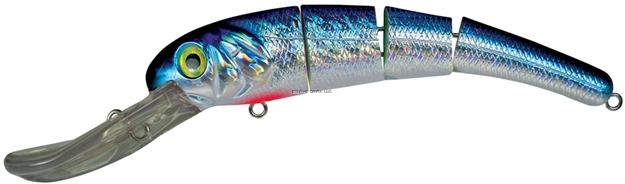 Picture of Mann's Bait Company Textured Stretch Alive Floating/Diving Jointed Trolling Lure, 9", 3 Oz, Chrome Blue