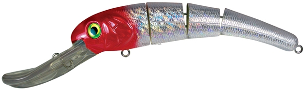 Picture of Mann's Bait Company Textured Stretch Alive Floating/Diving Jointed Trolling Lure, 9", 3 Oz, Red Head Holographic
