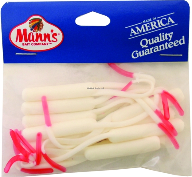 Picture of Mann's Bait Company The Classic Replacement Spinnerbait Trailer, 4", White Firetail