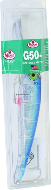 Picture of Mann's Bait Company Giganticus G-50+ Floating/Diving Lure, 16", 10 Oz, Thru-Body Wire, Blue Back Mylar
