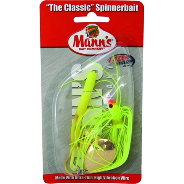Picture of Mann's Bait Company The Classic Spinnerbait, 3/8 Oz, Chartreuse Gold Indiana