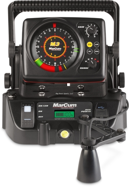 Picture of Marcum M3 Flasher/Lithium Shuttle Combo, Truecolor Mbc Technology, 2000W, 20 Deg.Transducer, Infinite Zoom
