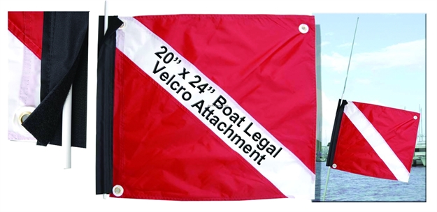 Picture of Marine Sports Deluxe Dive Flag W/Stiffener Velcro Attached 20X24
