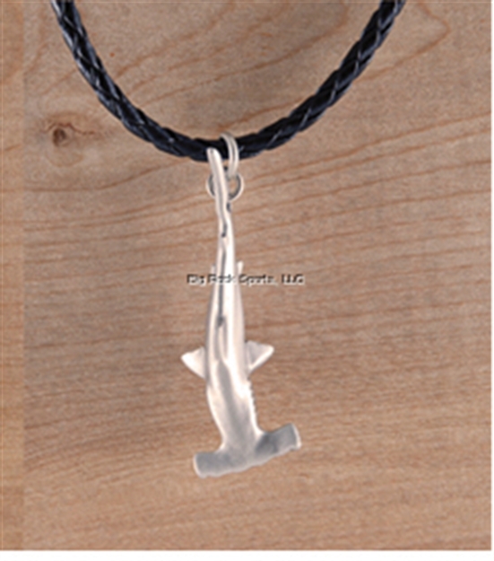 Picture of Marine Sports Hammerhead Pewter Pendant W/ Black Braided Cord 18"