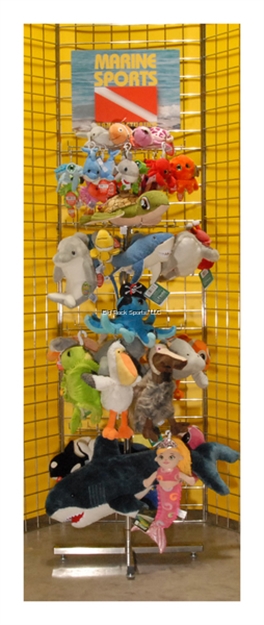 Picture of Marine Sports Plush Display 32 Piece Premix W/ 4 Tier 40 Peg Plush Assortment W/ Wire Spinner Display
