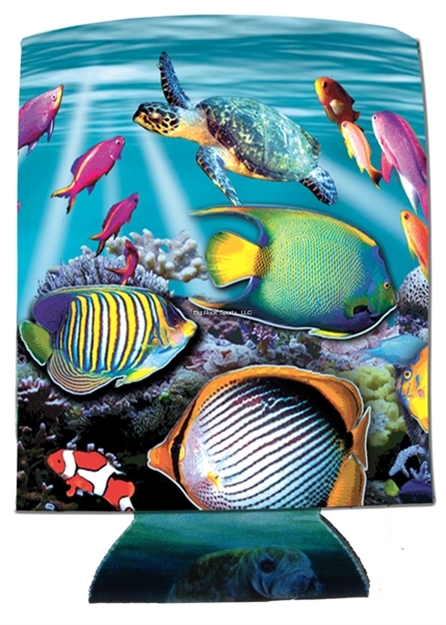 Picture of Marine Sports Reef Scene Kan-Tastic Seascape Insulated Can / Bottle Kooler And Holder Full Color Print 3 Sides