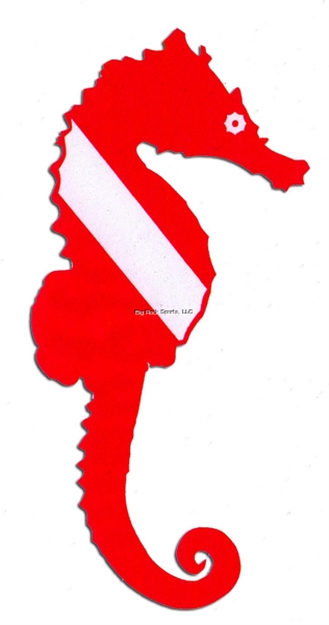 Picture of Marine Sports Seahorse 4 Red & White Double Vinyl Decal Art Cut-Out