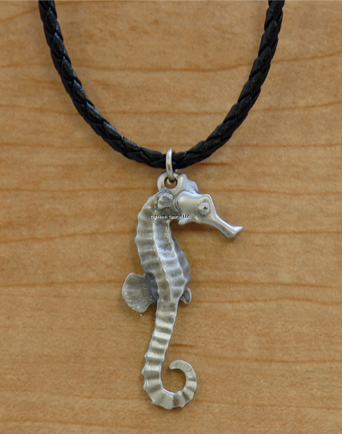Picture of Marine Sports Seahorse Pewter Pendant W/ Black Braided Cord 18"