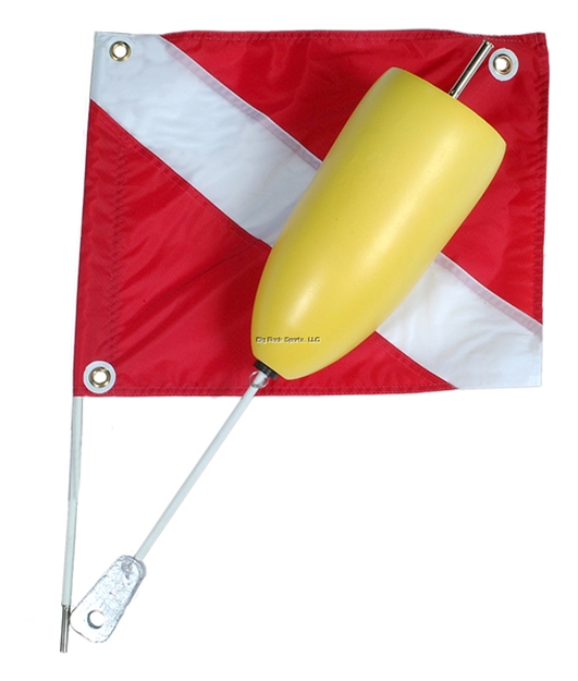 Picture of Marine Sports Torpedo Deluxe Flag Float W/ 14" X 18" Nylon Dive Flag W/ SS Wire Stiffener