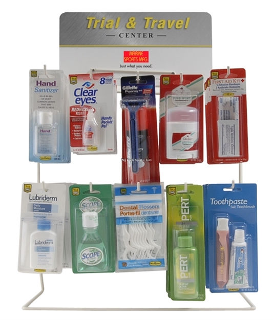 Picture of Marine Sports Travel Hub Cntr Dspl 54Pc 10Pos Incl Cleareyes Shavekit 1St Aid Kit Handlotion Mouthwashtoothpaste & Brush Shampoo Floss