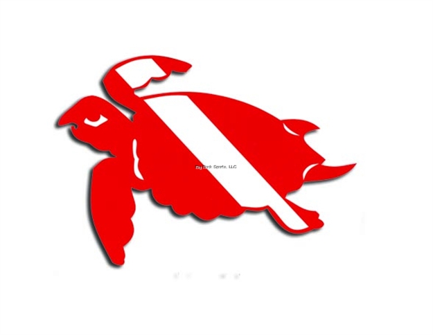 Picture of Marine Sports Turtle 8 Red & White Double Vinyl Decal Art Cut-Out